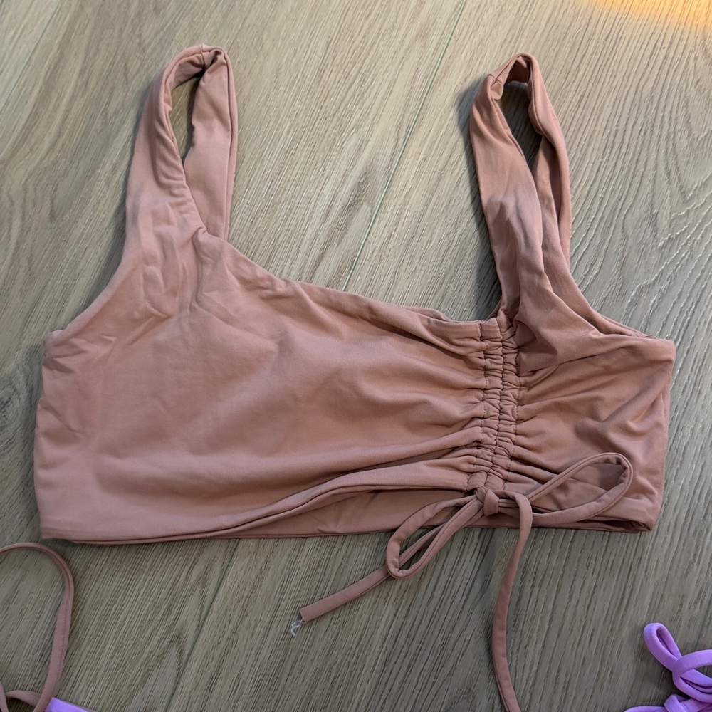 L*SPACE Two-Tone Pink & Brown Women's Bikini Set - Picture 2 of 5